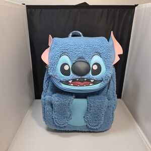 Loungefly Disney Stitch Plush Sherpa Mini Backpack NWT